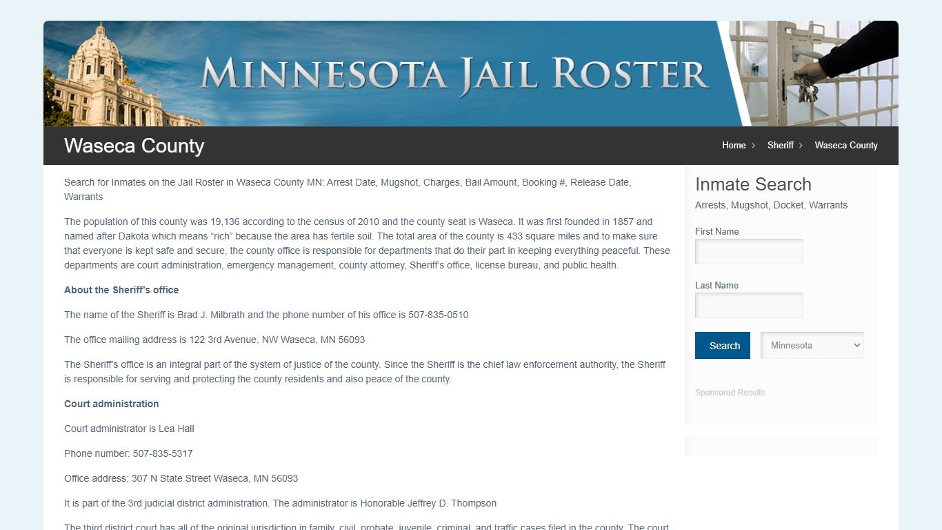 Waseca County | Jail Roster Search